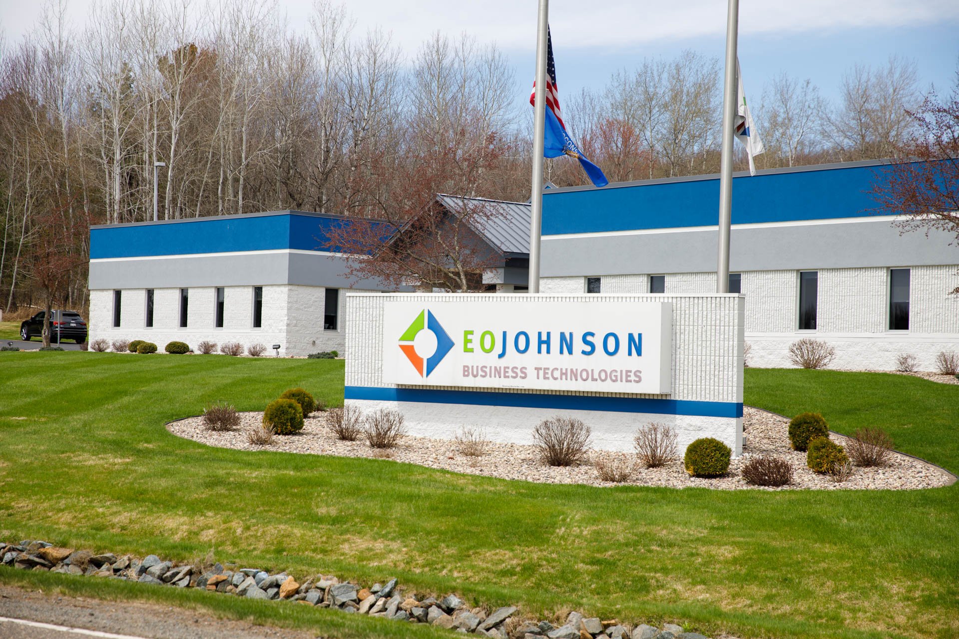 an image of the outside of eo johnson business technologies's headquarters in wausau, wi